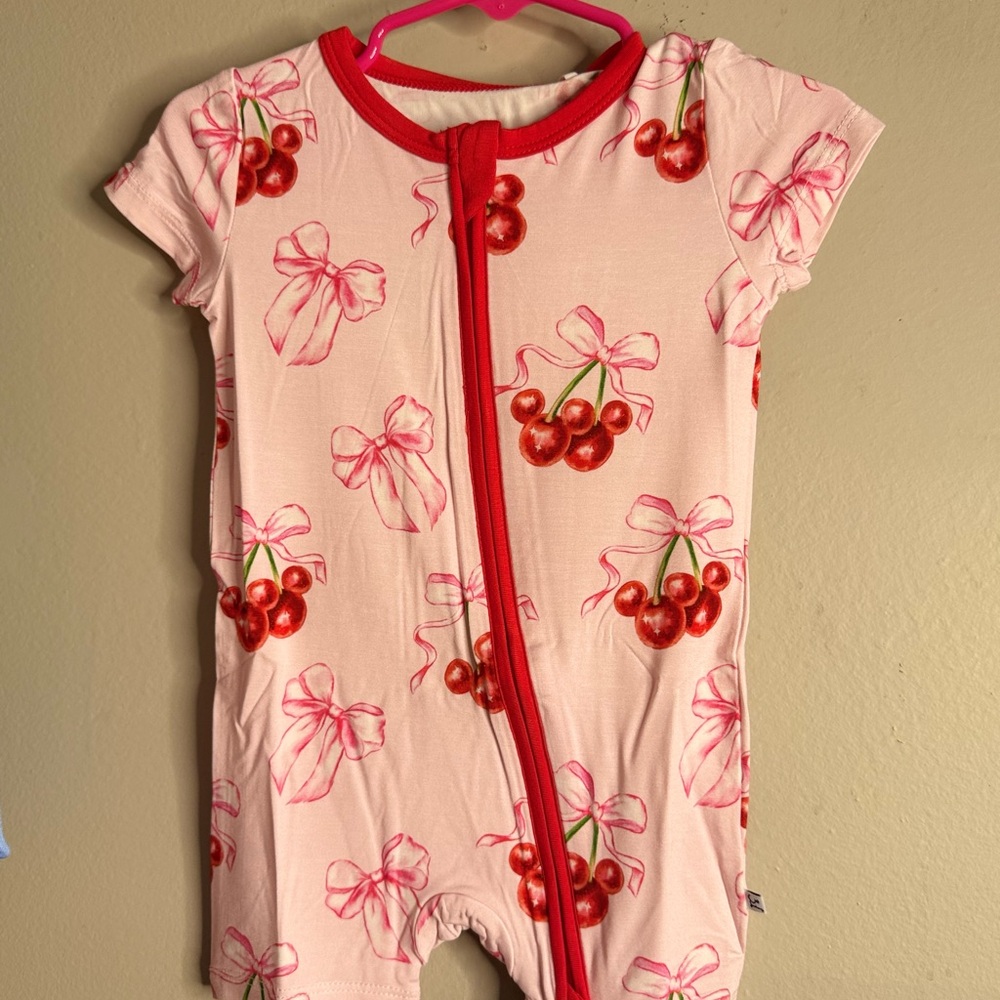 BAMBOO Cherry Bow Print Kids Bodysuit